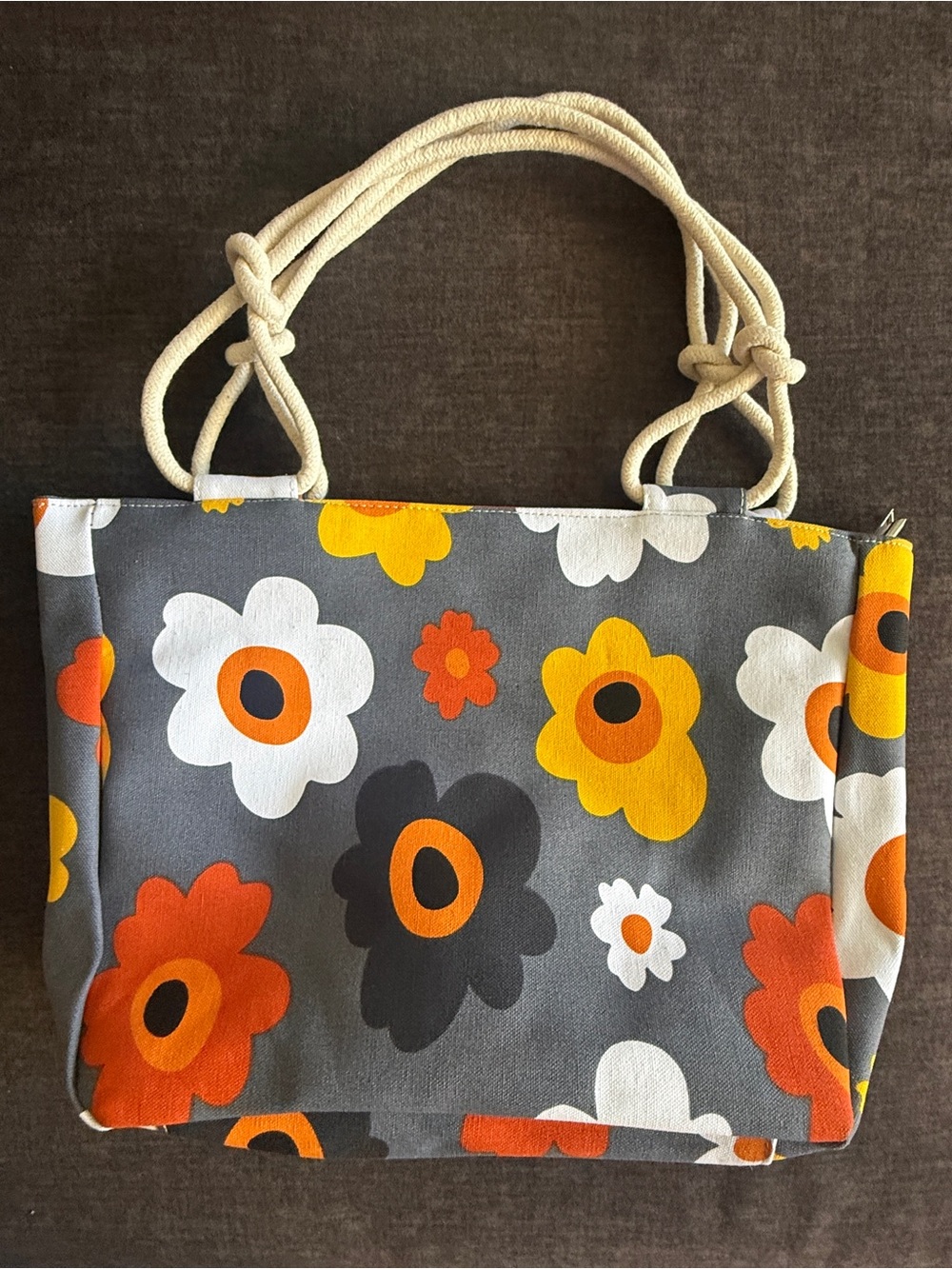 Farmhouse Is My Style Summer Blooms Floral Cotton Canvas Tote Bag